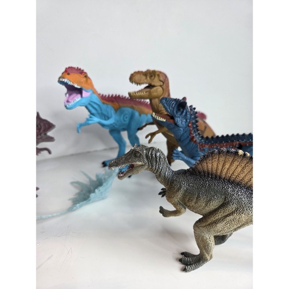 Lot Of 7 Different Brand Detailed Dinosaurs PVC Figures Velociraptor Trex Sound - Picture 10 of 10